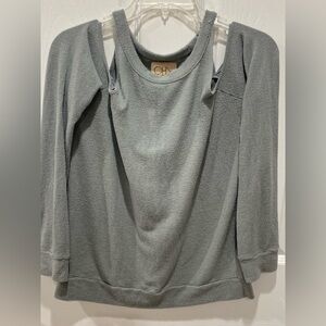 Chasor Women's Gray Cutout Shoulder Sweatshirt